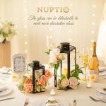 NUPTIO Lantern Outdoor for Candle Black: 24cm Tall Living Room Garden Candle Lanterns Hanging Indoor Outside Decorative Memorial Metal Glass Christmas Halloween Wedding Centrepieces Black Ornament