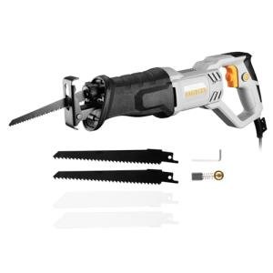Reciprocating Saw 710W: DEKOPRO Electric Wood Saw with 4 Blades, 2800 SPM Variable Speed, 20mm Stroke Length, Tool-Free Blade Change, for Wood and Metal Cutting