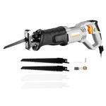 Reciprocating Saw 710W: DEKOPRO Electric Wood Saw with 4 Blades, 2800 SPM Variable Speed, 20mm Stroke Length, Tool-Free Blade Change, for Wood and Metal Cutting