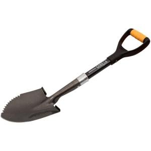 Roughneck Gorilla Sharp-Edge Micro Shovel, Heavy-Duty Round Blade, Short Shaft for Slicing, Digging & Opening Bulk Bags in Small, Compact Spaces – 690mm (27”)