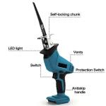 Reciprocating Saw, 0-4000 RPM Variable Speed Reciprocating Saws, 21V Cordless Wood Saw Electric, Electric Saws to Cut Metal, for PVC Cutting with 2 Batteries, 8 Sawing Blades