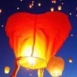 White Chinese Sky Lanterns, 10 Pack, Large Paper Lanterns for Weddings, Birthday, Memorial, Christmas (Red)