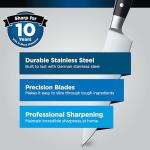 Ninja Foodi StaySharp Knife Block with Integrated Sharpener, 5-Piece Set, Includes Kitchen and Herb Scissors, Black/Stainless Steel, K32005UK