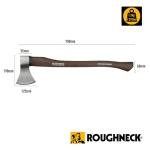 Roughneck ROU65673 Traditional Hickory Handle Axe, Drop Forged, Heat Treated Steel with Protective Canvas Sheath - 1.25kg (2¾lbs)
