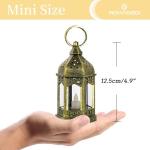 Romadedi Gold Candle Lantern Christmas - 10pcs Hanging Small Decorative LED Lantern Bulk for Halloween Table Decoration Wedding Decor Moroccan Ramadan