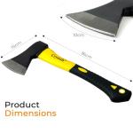 Crystals Wood Splitter Axe with Fiber Handle - Yellow
