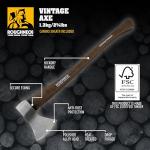 Roughneck ROU65673 Traditional Hickory Handle Axe, Drop Forged, Heat Treated Steel with Protective Canvas Sheath - 1.25kg (2¾lbs)