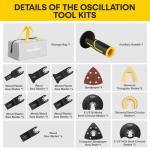 Enventor Oscillating Multi Tools, 280W 15000-22000 OPM Electric Corded Multi Tool, 6 Variable Speeds, 3°Oscillation Angle, Quick-fit Blade Design, Auxiliary Handle, with 43pcs Accessories 86229