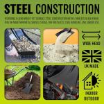 Large Hand Shovel With Wooden Handle - Lightweight & Durable Snow & Coal Shovel, Mini Fireplace Spade | Reinforced Handle