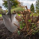 Roughneck Heavy Duty Shovel with Long Handle and Sharp Serrated Edge for Slicing Through Roots, Fibreglass shaft with Contoured Grip, ROU68044 – Blade 300mm x 225mm, Total Length 1460mm/57½″