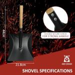 Armo® Heavy Duty Metal Coal Small Hand Shovel With Wooden Handle Fireside Dust Ash BBQ Gardening Spade Trowel 44CM