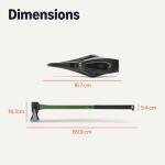 Amazon Basics Splitting Axe for Chopping Wood, 35.4 × 6.5 × 2.1 inches (L×W×H), 1-Pack, Olive, black