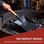 Armo® Heavy Duty Metal Coal Small Hand Shovel With Wooden Handle Fireside Dust Ash BBQ Gardening Spade Trowel 44CM