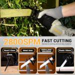 Reciprocating Saw 710W: DEKOPRO Electric Wood Saw with 4 Blades, 2800 SPM Variable Speed, 20mm Stroke Length, Tool-Free Blade Change, for Wood and Metal Cutting