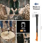 Fiskars Splitting Axe XL X25, 2.5 kg, incl. storage and carrying case, Length: 77 cm, Non-stick high Steel blade covering/fibreglass handle, Black/Orange, 1015643