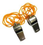 CRAVIING 2pcs Metal Whistles with Lanyard, Stainless Steel and Durable, Loud Referee Coach Teacher Whistles for Football, Basketball, Soccer, School, Lifeguard Emergency, Sports