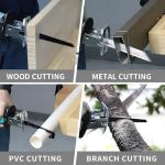 Reciprocating Saw, 0-4000 RPM Variable Speed Reciprocating Saws, 21V Cordless Wood Saw Electric, Electric Saws to Cut Metal, for PVC Cutting with 2 Batteries, 8 Sawing Blades