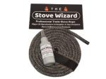 The Stove Wizard Black Stove Rope Kit 12mm x 2.5m Long with Large 50ml Super Seal Adhesive Flues Glass Door Seals Wood Burning Replacement Made In The UK