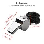 Whistles Sports, Referee Whistle, Stainless Steel Whistle with Lanyard, Loud Crisp Sound Whistles for Referees, Coaches, Lifeguards, Football, Basketball