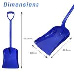Faithfull FAIPLSHOVEL Blue Plastic Shovel, Lightweight & Strong with Polypropylene Coated Steel Shaft – Blade Size 390mm x 315mm, Total Length 1020mm