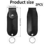 2PCS Pepper Spray Pouch Mini Portable PU Leather Pepper Spray Protective Holster Top Flap Self Defense Spray Leather Case for Bag Women (Only Pouch)