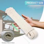 10M Heavy Duty Braided Cotton Washing Line - Weatherproof Outdoor Clothes Rope for Garden & Camping, UV Drying Laundry Line with High Tensile Strength, Multipurpose Craft Rope