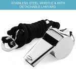 Liwein 25Pcs Coach Whistle, Sport Whistle with Lanyard Stainless Steel Whistle Referee Whistle Metal Whistle for School Sports Training Football Emergency Survival Coach Whistle (25)