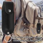 2PCS Pepper Spray Pouch Mini Portable PU Leather Pepper Spray Protective Holster Top Flap Self Defense Spray Leather Case for Bag Women (Only Pouch)