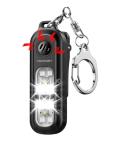TECKNET 130dB Personal Alarms for Women with SOS Strobe Light, Rechargeable Clip On Torch & IPX4 Waterproof Running Lights, Safety Siren Panic Alarm with Keychain for Runners Kids and Elderly - Black