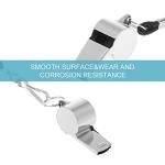 Liwein 25Pcs Coach Whistle, Sport Whistle with Lanyard Stainless Steel Whistle Referee Whistle Metal Whistle for School Sports Training Football Emergency Survival Coach Whistle (25)