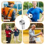 SynHHergyx 12 PCS Stainless Steel Sports Whistles Loud Crisp Sound Whistles Coaches Whistle with Lanyard Bulk for Coaches Referees Officials and Outdoor Sports