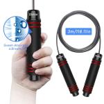 Blukar Skipping Rope, Speed Jump Rope Tangle-free Adjustable Cord with Rapid Ball Bearings & Soft Foam Handle for Fitness Workouts Fat Burning Exercises Boxing - Spare Cord Length Adjuster Included