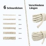 Cotton Rope Thick Rope White Rope Noose Soft Rope 20mm Decking Rope For Garden Macrame Plant Hanger Kit (5M)