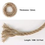 Tenn Well 12mm Jute Rope, 33 Feet Thick and Strong Natural Jute Twine for Gardening, Bundling, Cat Scratcher, Decorating (Brown)