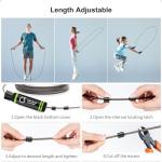 Gritin Skipping Rope, Speed Jump Rope Soft Memory Foam Handle Tangle-free Adjustable Cord&Rapid Ball Bearings Fitness Workouts Fat Burning Exercises Boxing for Adults- Length Adjuster Included.