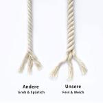 Cotton Rope Thick Rope White Rope Noose Soft Rope 20mm Decking Rope For Garden Macrame Plant Hanger Kit (5M)