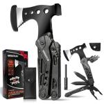 Camping Accessories Multi Tool Gifts for Men Dad 16in1 Multitool Survival Gear with Hammer Pliers Saw Screwdrivers Bottle Opener Whistle Mens Gifts Father's Day Gifts from Daughter Son