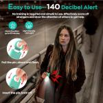 Fauxomor Personal Safety Alarm for Women, 3 Pack 140DB Rape Panic Attack Alarm Keychain Police Approved with Low Battery Notice and Strobe Light, Gift for Kids Elderly College Girls(White+Green+Black)