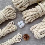 Cotton Rope Thick Rope White Rope Noose Soft Rope 20mm Decking Rope For Garden Macrame Plant Hanger Kit (5M)