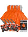 aZengear Emergency Survival Poncho (4pc) Thermal Mylar Foil Coating Blanket for Heat Retention and Rain | Reversible with Hood | Waterproof, Windproof, Portable, Hands-free, Outdoor Kit