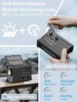 ROCAM Emergency Radio with 12000 mAh Rechargeable Battery, AM/FM Wind-Up Radio with Solar & Hand Crank Power – 8500mm² Solar Panel, Hi-Fi Sound, 120dB SOS Alarm Perfect for Camping & Outdoor