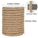 Tenn Well 12mm Jute Rope, 33 Feet Thick and Strong Natural Jute Twine for Gardening, Bundling, Cat Scratcher, Decorating (Brown)