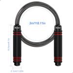 Blukar Skipping Rope, Speed Jump Rope Tangle-free Adjustable Cord with Rapid Ball Bearings & Soft Foam Handle for Fitness Workouts Fat Burning Exercises Boxing - Spare Cord Length Adjuster Included