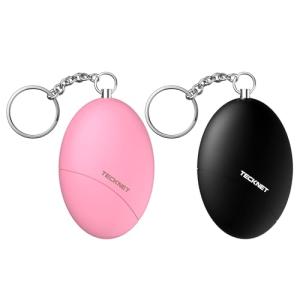 TECKNET Personal Alarms for Women, 2 Pack 140dB Loud Sound Security Alarms, Small Alarm Keychain & Keyring, Emergency Security Safe Protection Devices For Women Girls Kids Elderly