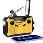 PRUNUS J-369 Wind Up Radio Solar, AM/FM Emergency Hand Crank Radio, Battery Radio with 3000mAh Power Bank, LED Torch, SOS Alarm, USB Phone Charger Perfect for Emergencies & Outdoor Survival