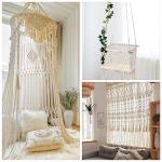 Cotton Rope Thick Rope White Rope Noose Soft Rope 20mm Decking Rope For Garden Macrame Plant Hanger Kit (5M)