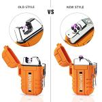 lafagiet USB Rechargeable Lighter, Waterproof Dual Arc Lighters for Camping Hiking Outdoor Survival Kits (Upgrade-Orange)