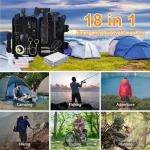 WOWOSS Outdoor Tool Kit,18-in-1 Outdoor Gear for Camping, Hiking & Outdoor Adventures, Camping Gear Accessories for Hiking Preparedness