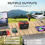 SinKeu Portable Power Station 97Wh with 230V 120W AC Socket, 12V DC, USB Ports for Phones, 26400mAh Mini Generator for Outdoor Camping Picnic, Home Emergency Backup Battery(Solar Panel Not included)