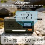 Joudix Wind Up Solar Radio, 4500mAh Rechargeable Portable Battery Radio, AM/FM Survival Hand Crank Radio with LCD Display, Emergency Survival Equipment with Torch, SOS, USB Phone Charger for Outdoor